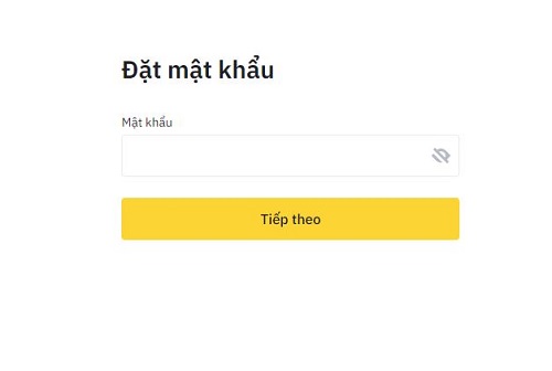 Đặt mật khẩu tài khoản binance